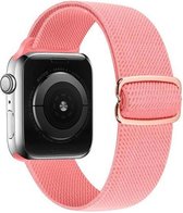 By Qubix Solo Loop Nylon bandje - Roze - Geschikt voor Apple Watch 42mm - 44mm - 45mm - Ultra - 49mm - Compatible Apple watch bandje - smartwatch