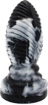 Kiotos Monstar Buttplug Beast 5 - 16.5 x 6.5 cm - tie dye zwart/wit
