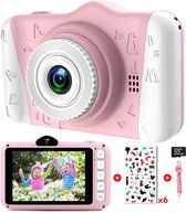 Kindercamera - Digitale kindercamera met 3,5 inch groot scherm 1080P HD 12MP ingebouwde 32GB SD-kaart USB oplaadbare selfiecamera voor 3 - 10 jaar oude meisjes Verjaardag Kinderspe