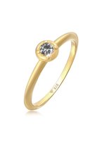 Elli PREMIUM Dames Ring Dames Solitaire Ring Klassiek Elegant Zoutpeper met Diamant (0.05 ct.) in 925 Sterling Zilver