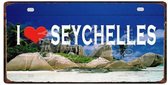 Retro Muur Decoratie uit Metaal Seychellen 15x30cm DC-1098