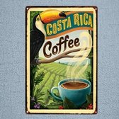 Retro Muur Decoratie uit Metaal Vintage Coffee 20x30cm DU1279