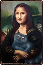 Retro Muur Decoratie uit Metaal Mona Lisa 20x30cm DU-8102