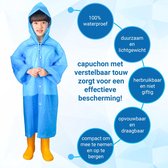 Paraplu Plaza ® Regenponcho - Regenjas - Fiets Wandel - Outdoor Poncho regen - Poncho - One size - kinder regenponcho blauw