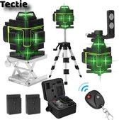 Tectie® Kruislijnlaser Kruislijnlaser - 4 of 16 lijnen - Bouwlaser - 360° actief - Laserwaterpas - Automatische niveauregeling - Met afstandsbediening - Met draagtas