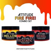 Attitude Hair Dye Semi permanente haarverf FIRE FIRE Trio Combi set 3 potjes haarverf Rood/Oranje