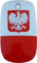Funny Mouses - Poolse Vlag - Draadloze Computermuis - Grappige computergadgets & -accessoires