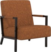 Fauteuil kunstleer mat bruin 66x84x84 cm