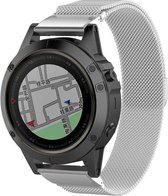 Stalen bandje milanees geschikt voor Garmin Fenix 5x - Plus & Sapphire - Fenix 6x - Pro & Sapphire - Garmin Fenix 7x - Solar & Sapphire - Quickfit 26 / 26mm band voor Garmin smartw