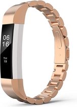Stalen Smartwatch bandje - Geschikt voor  Fitbit Alta / Alta HR stalen bandje - rosé goud - Strap-it Horlogeband / Polsband / Armband