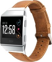 Leer Smartwatch bandje - Geschikt voor  Fitbit Ionic lederen bandje - bruin - Strap-it Horlogeband / Polsband / Armband