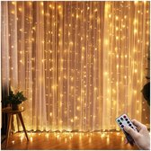 LED Gordijn | Lichtketting | 3x3 Meter | 300 LEDS | IP65 Waterdicht | Kerstverlichting | Kerstversiering | 8 Modi | Timer | Helderheid Aanpasbaar | Afstandsbediening | Warm Wit | Buitenverlic