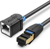 Cat 6 - S/FTP - Netwerk verlengkabel - Afgeschermd - PVC - 1 meter - Zwart - Allteq