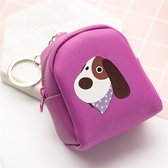 Goededoelen.Shop | Portemonneetje Purple Doggy | Portemonnee | Sleutel Etui | Sleutelhanger | Cadeautje | Dierenwelzijn | Wellness-House
