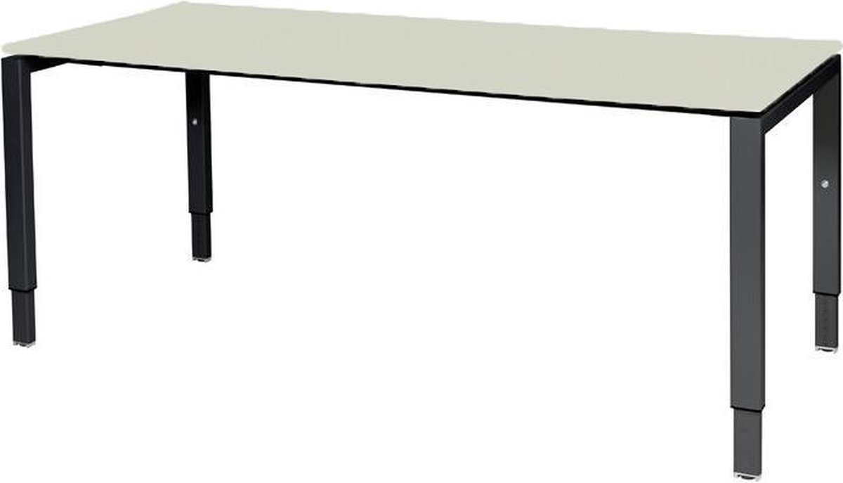 RoomForTheNew Bureau Hartsfield-Bureau - Desk - Bureautafel - Gaming bureau - Game bureau - Computertafel - Bureau - Gaming Desk - Table - Bureau tafel - Computerbureau - Office Desk - Gaming tafel - thuiswerkplek--Grijs blad-Zwart  onderstel- 180x80