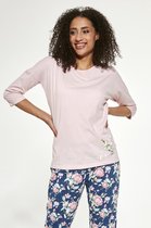 Cornette Katoenen Pyjama Dames Volwassenen | 3/4 Mouw 7/8 Broek | Winter Pyama Dames Volwassenen | Flower 463/288 L