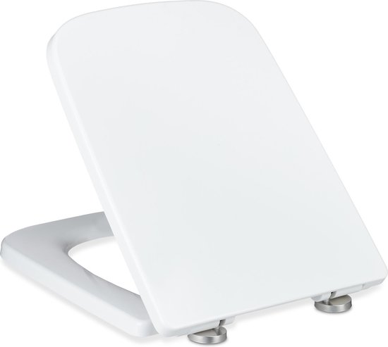 Relaxdays Toiletbril rechthoekig softclose - 35 x cm - wc-bril - universeel - wit | bol.com