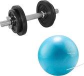 Tunturi - Fitness Set - Tunturi Fitnessbal 25 cm & Halterset 10 kg