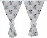 Decoratieve gordijnen jongen grijs- 2 stuks (155x150cm)