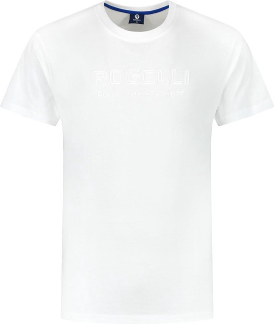 Rogelli Logo T-Shirt Sportshirt - Korte Mouwen - Heren - Wit - Maat 2XL