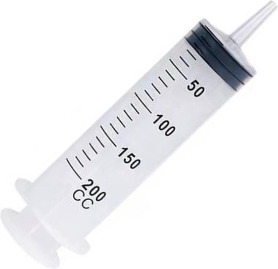 Injectiespuit - Doseerspuit - Spuit met extra lange tuit - 200 ml