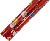 Sinterklaas Inpakpapier - Rood / Assorti - Cadeaupapier - Papier - 200 x 70 cm - Set van 2 - Sint en piet papier