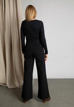 River Woods Zwarte wijd uitlopende broek met high waist in zwart