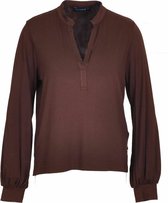 River Woods T-shirt in viscose met V-hals in bruin