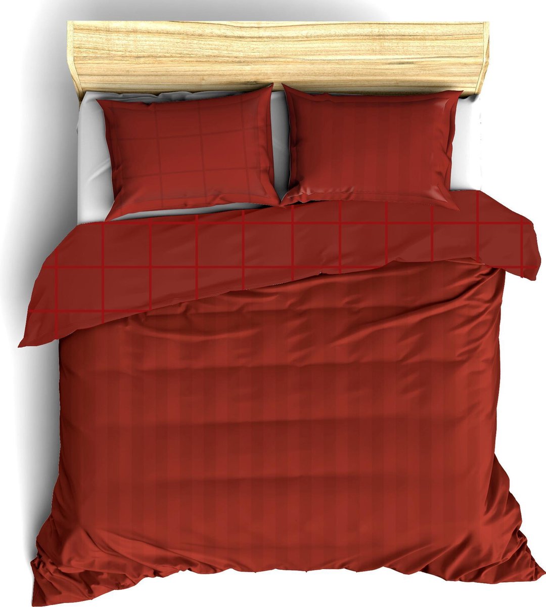 De Witte Lietaer Dekbedovertrek Katoen Satijn Zygo - Tweepersoons - 200 x 220 cm - Rood