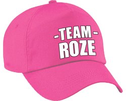 Team roze pet voor volwassenen voor bedrijfsuitje / sportdag / training