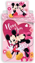 Disney Minnie Mouse I Love You - Dekbedovertrek - Eenpersoons - 140 x 200 cm - Polyester