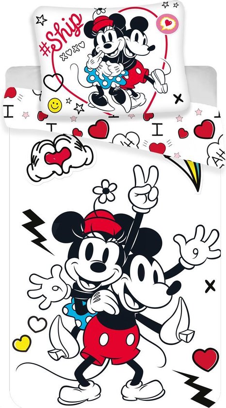 Housse de couette Disney Minnie Mouse Retro Heart - Simple - 140 x 200 cm - Multi