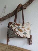 hand/schoudertas van Myra Bag (leer/vacht)