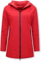 Double Face Dames Jassen Parka - Slim Fit - Rood