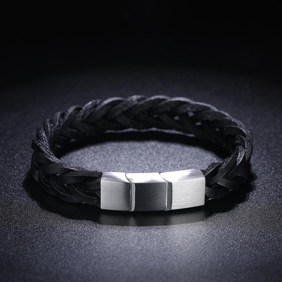 Di Lusso - Armband Izak - Rundsleder - Zwart - Heren - 22 cm