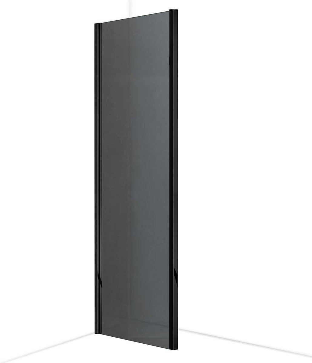 Diamond Line Royal - Inloopdouche / Douchewand - 80x200cm - Mat Zwart - Antikalk - Rookglas - 8mm Veiligheidsglas