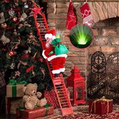 Frezy Klimmende kerstman - Kerstman - Kerstdecoratie - Kerstboom - Ladder