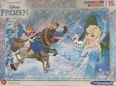 Frozen - Supercolor Clementoni puzzel met lijst - 15 stukjes