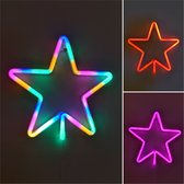Luca Lighting Set van 3 , Neon hangende ster  red,pink,multikleur D28cm
