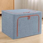 Milla Stoffen Opbergdoos voor Kleding, Speelgoed en Lakens - Wasgoed - Kast Organizer - Blauw - 72 L - 50 x 40 x 36 cm