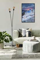 Akoestische panelen - Geluidsisolatie - Akoestische wandpanelen - Akoestisch schilderij AcousticPro® - paneel met uitzicht Santorini, Italie - Design 67 - Basic - 100x70 - Wit- Wan