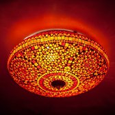 Plafondlamp mozaïek rood-oranje - 38 cm.
