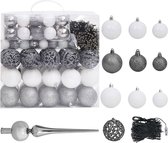 Huis en Tuin Depot Kunstkerstboom Met Led'S En Kerstballen 210 Cm Pvc Rood
