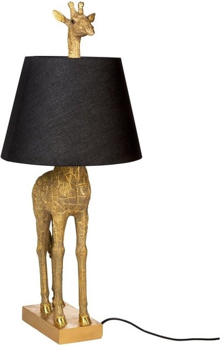 Tafellamp - Tafellamp Slaapkamer - Tafellamp Industrieel - Tafellampen Woonkamer - Tafellampen - Giraffe - Goud - 71 cm hoog