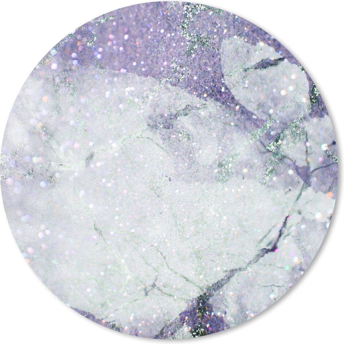 Muismat rond 20x20 cm - Mousepad Marmer - Paars - Groen - Ronde muismatten