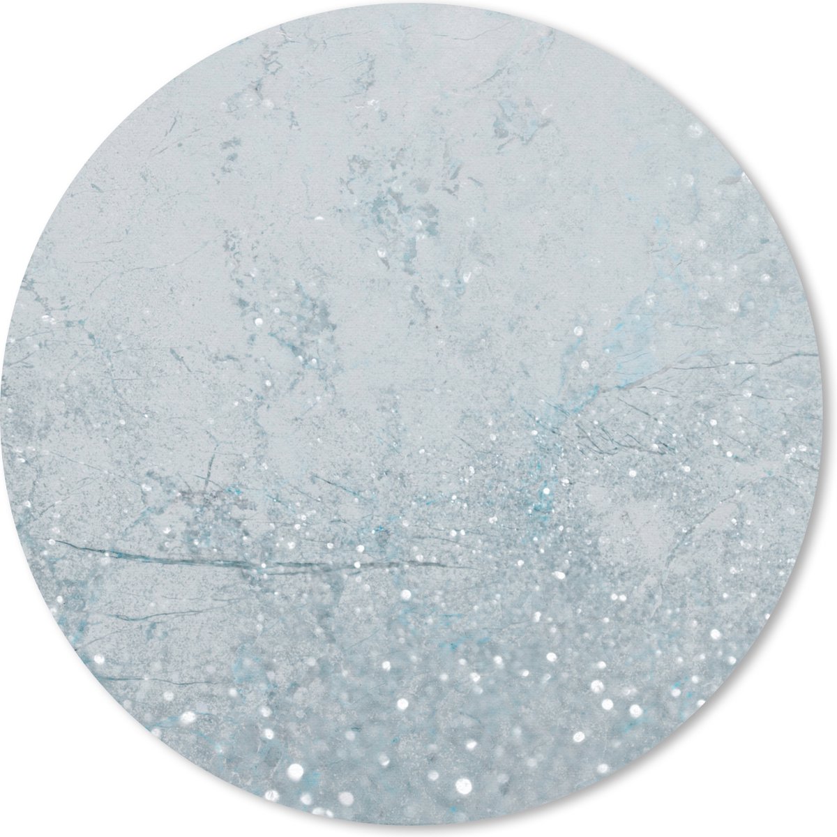 Muismat rond 30x30 cm - Mousepad Marmer - Blauw - Glitter - Ronde muismatten
