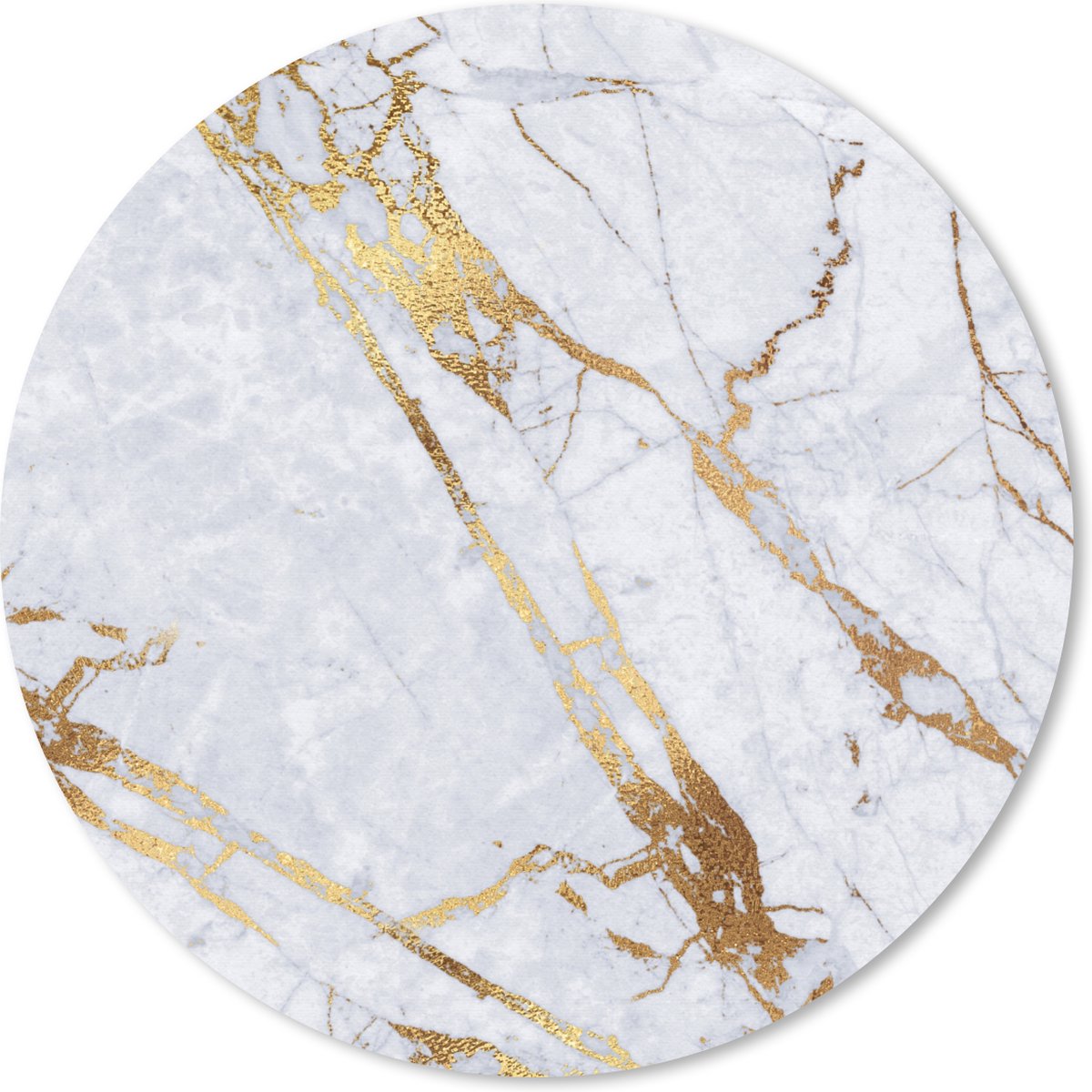Muismat rond 30x30 cm - Mousepad Marmer - Patroon - Goud - Ronde muismatten