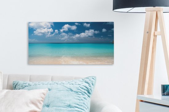 Toile Peinture Été - Plage - Curaçao - 40x20 cm - Décoration murale