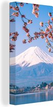 Canvas Schilderij Uitzicht op de Fuji Berg in het Aziatische Japan - 40x80 cm - Wanddecoratie