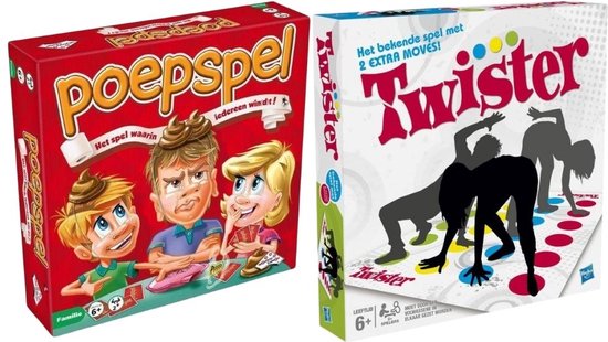 Afbeelding van het spel Spellenbundel - 2 Stuks - Poepspel & Hasbro Twister